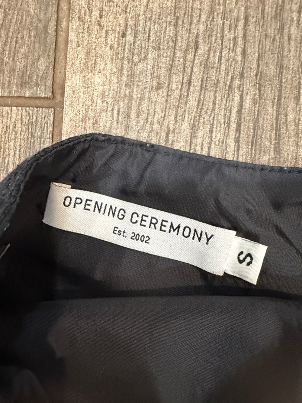 Opening Ceremony Black Linen Skater Skirt with pockets - Picture 3 of 7